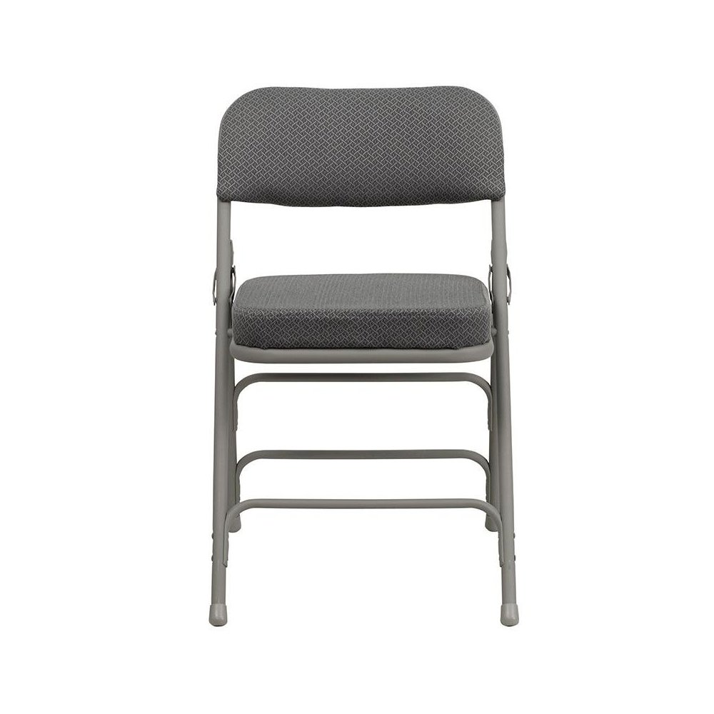 Metal Folding Chairs with Padded Seats | Set of 4 Gray Metal Folding Chairs. Picture 4