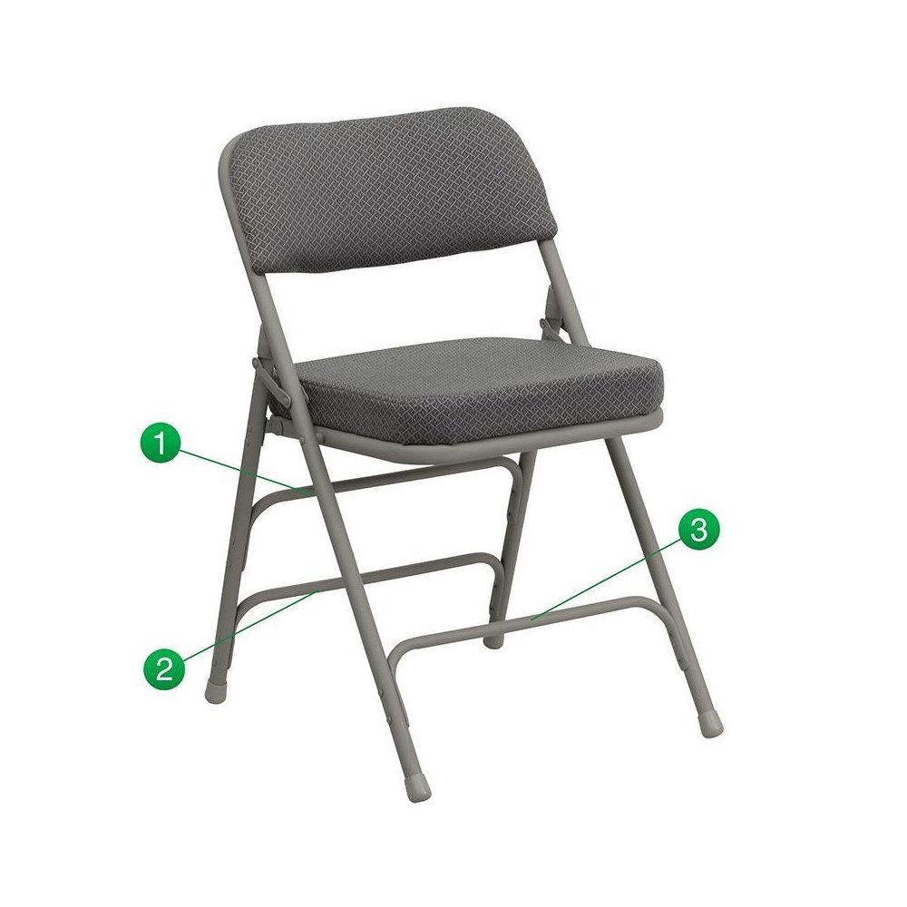 Metal Folding Chairs with Padded Seats | Set of 4 Gray Metal Folding Chairs. Picture 5