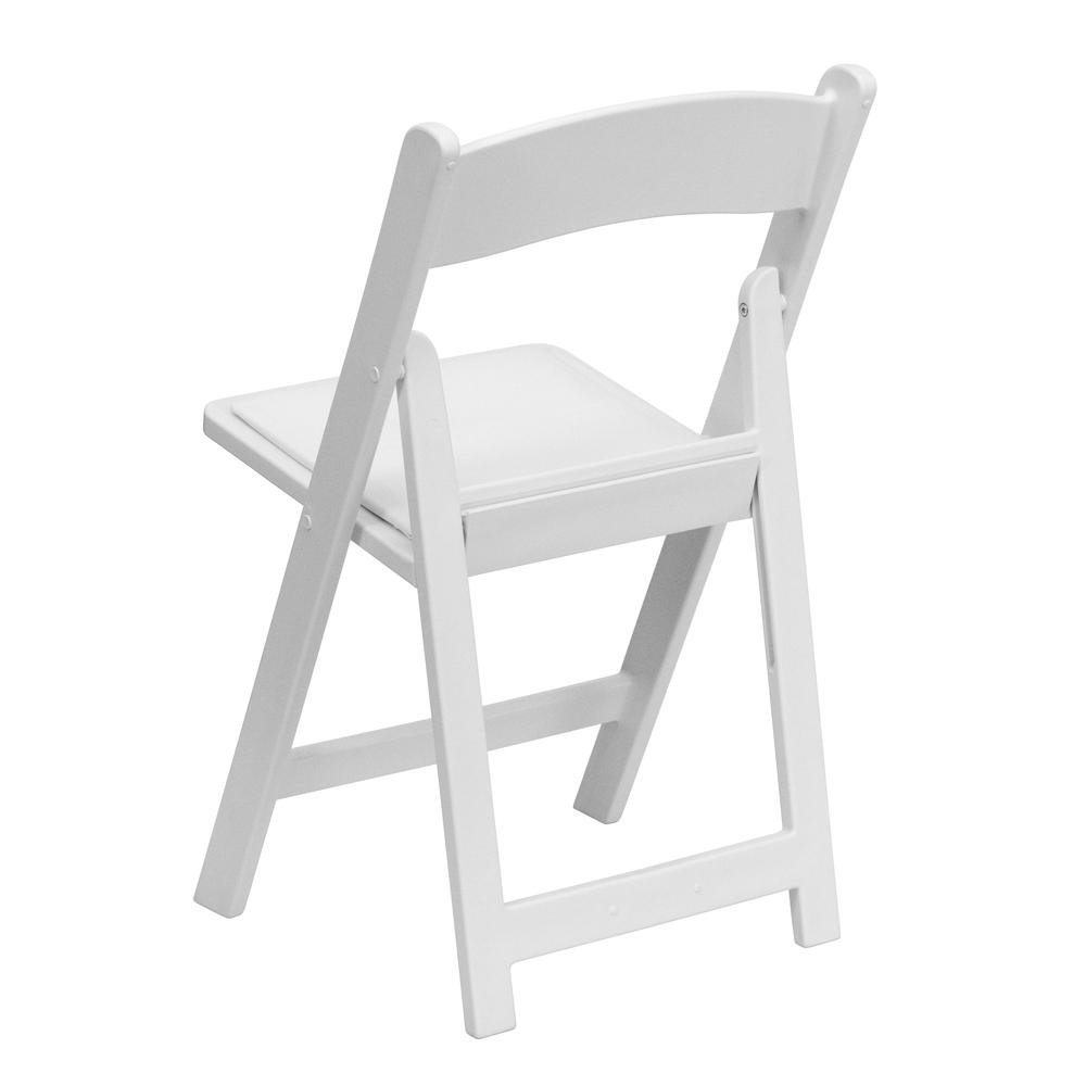 HERCULES Series 1000 lb. Capacity White Resin Folding Chair with White Vinyl Padded Seat. Picture 3