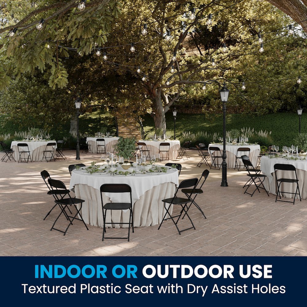 HERCULES Series 650 lb. Capacity Premium Black Plastic Folding Chair. Picture 2