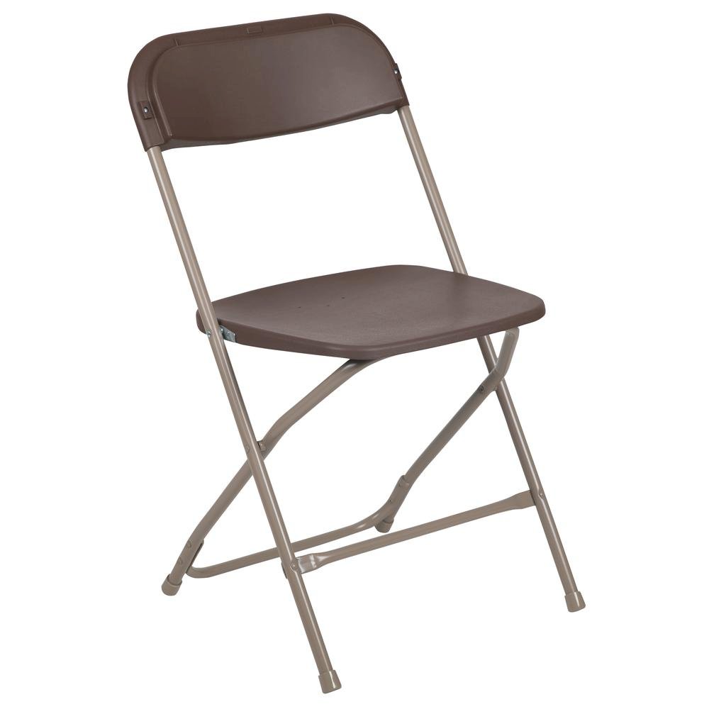 HERCULES Series 650 lb. Capacity Premium Brown Plastic Folding Chair. Picture 1