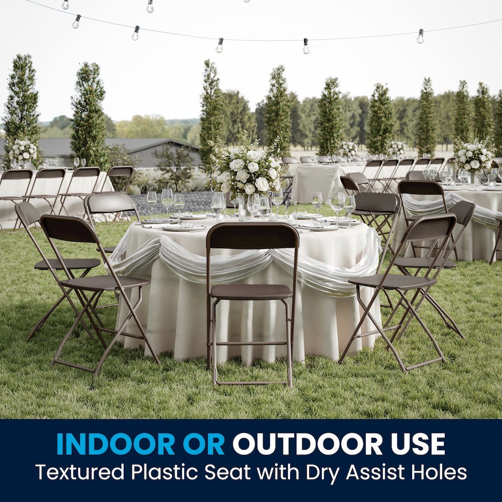 HERCULES Series 650 lb. Capacity Premium Brown Plastic Folding Chair. Picture 5