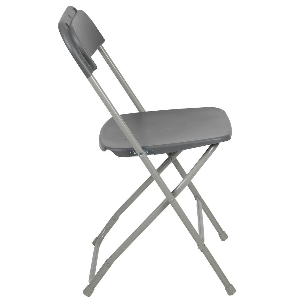 HERCULES Series 650 lb. Capacity Premium Grey Plastic Folding Chair. Picture 3