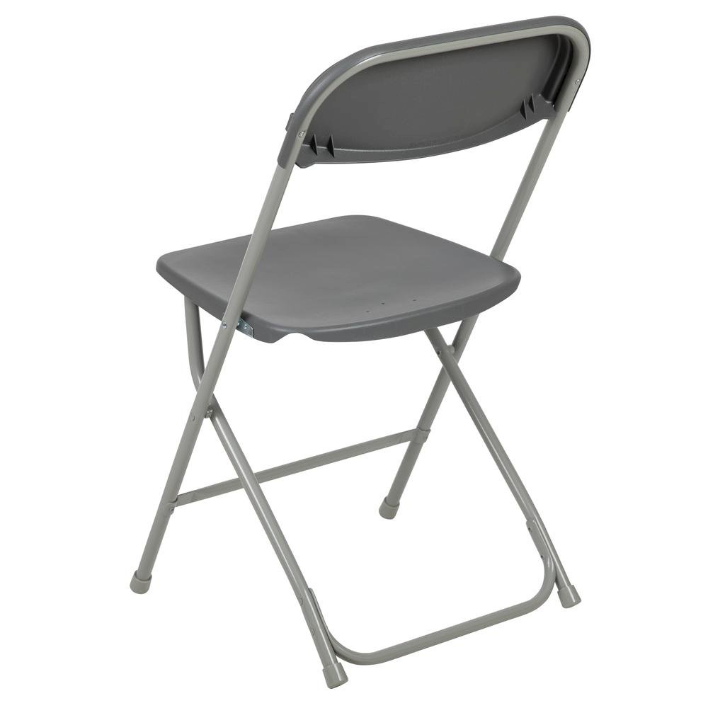 HERCULES Series 650 lb. Capacity Premium Grey Plastic Folding Chair. Picture 4