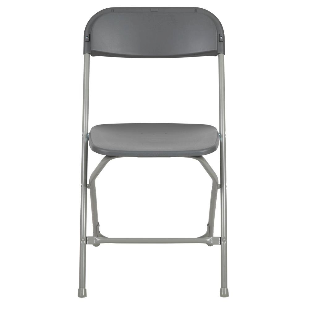 HERCULES Series 650 lb. Capacity Premium Grey Plastic Folding Chair. Picture 5