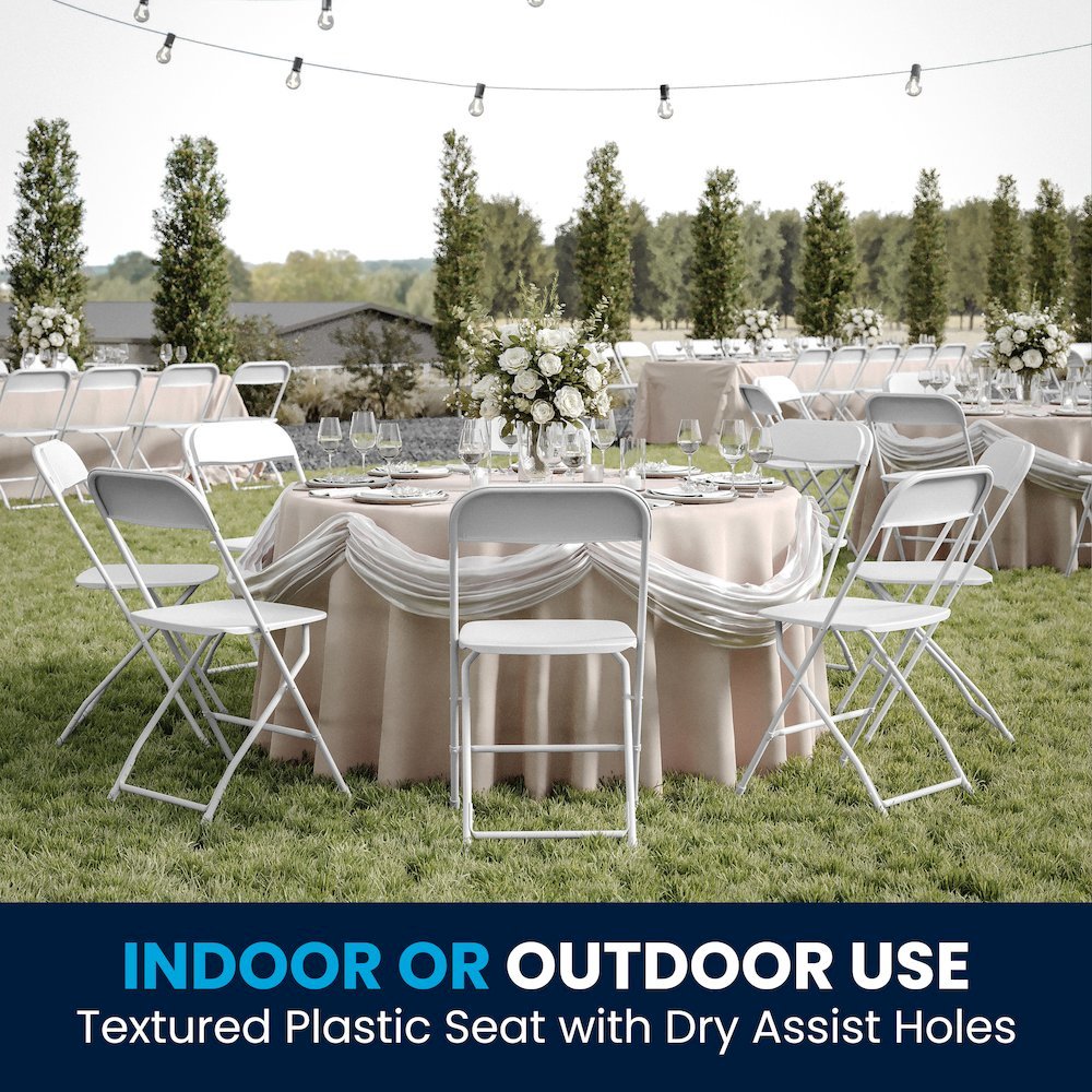 HERCULES Series 650 lb. Capacity Premium White Plastic Folding Chair. Picture 5