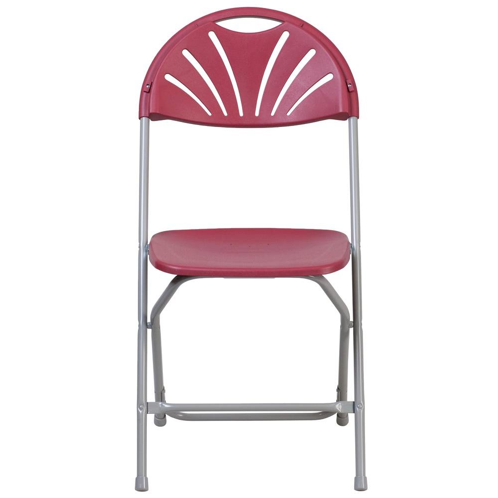 HERCULES Series 650 lb. Capacity Burgundy Plastic Fan Back Folding Chair. Picture 5