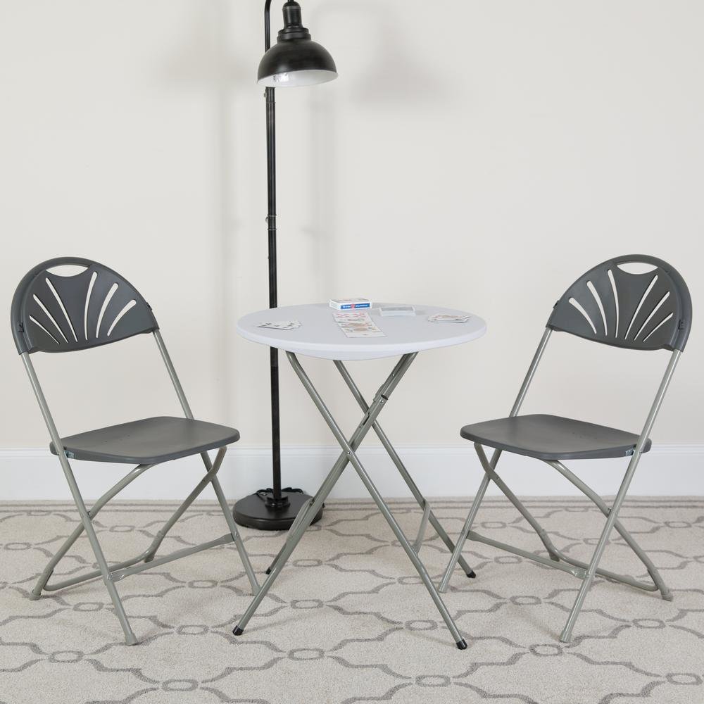HERCULES Series 650 lb. Capacity Charcoal Plastic Fan Back Folding Chair. Picture 2