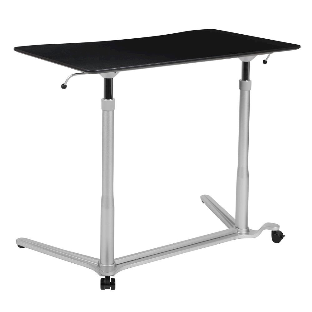 Sit-Down, Stand-Up Black Computer Desk with 37.375"W Top (Range 29" - 40.75"). Picture 1