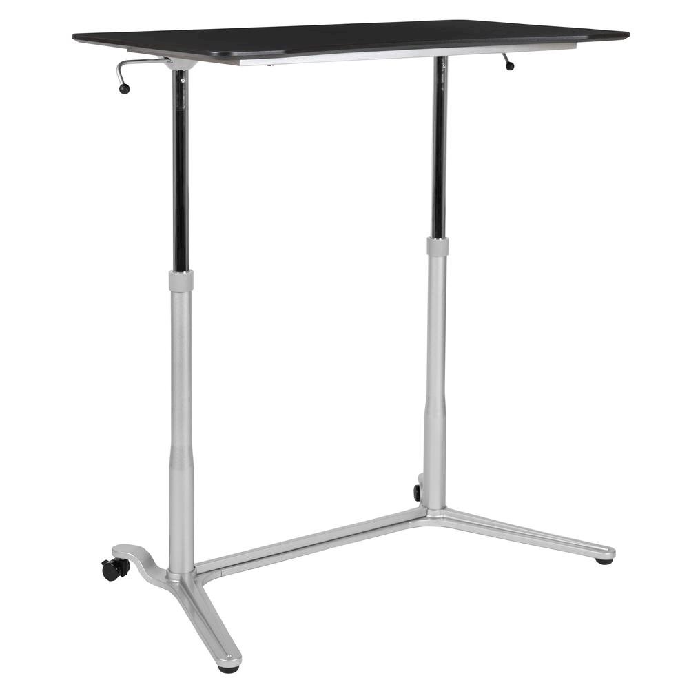 Sit-Down, Stand-Up Black Computer Desk with 37.375"W Top (Range 29" - 40.75"). Picture 5