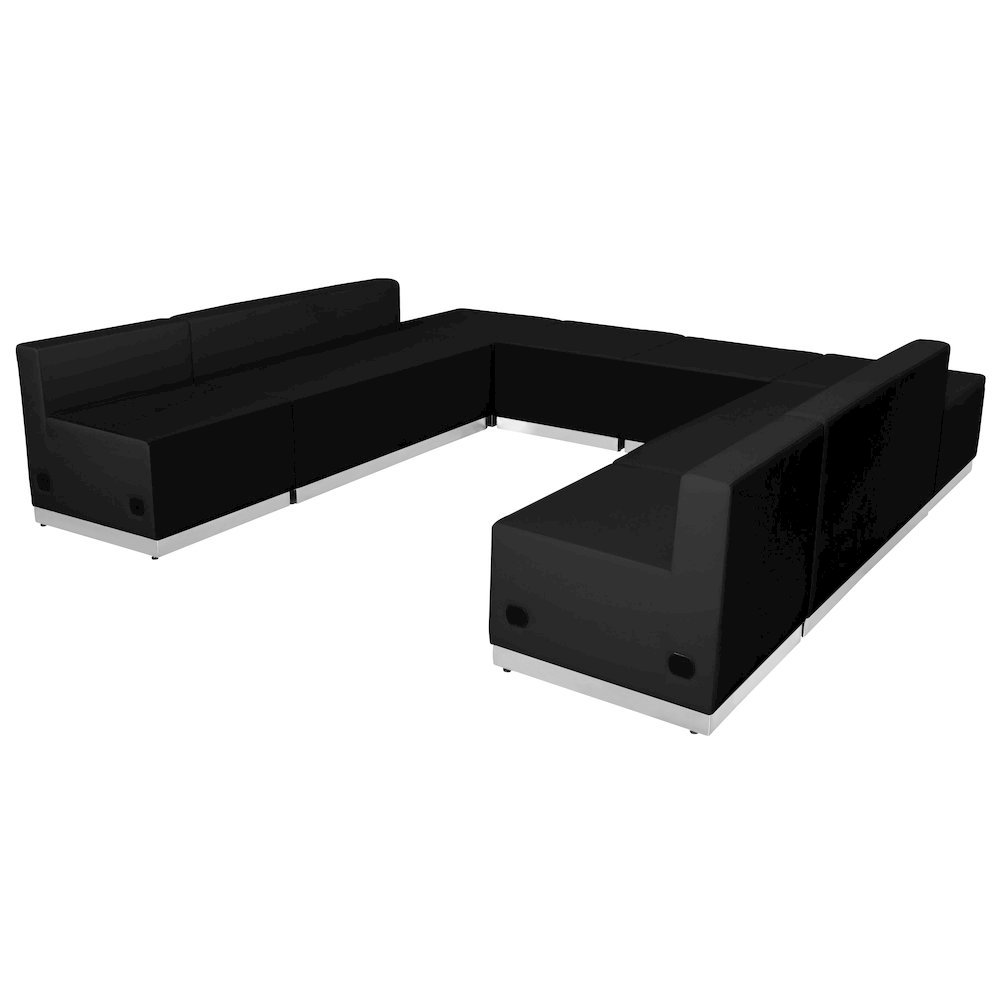 Black LeatherSoft Sectional Configuration, 9Pieces. Picture 3