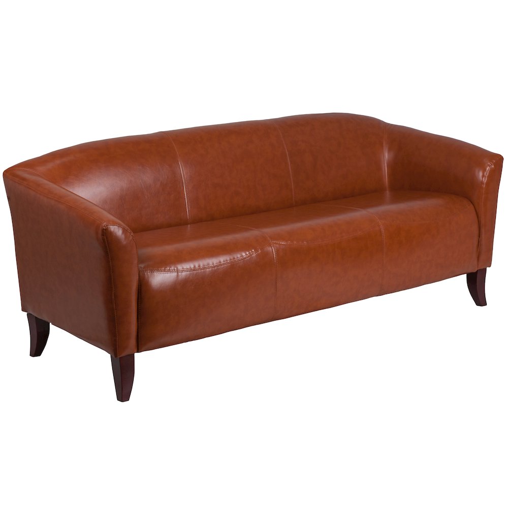 Cognac LeatherSoft Sofa. Picture 1