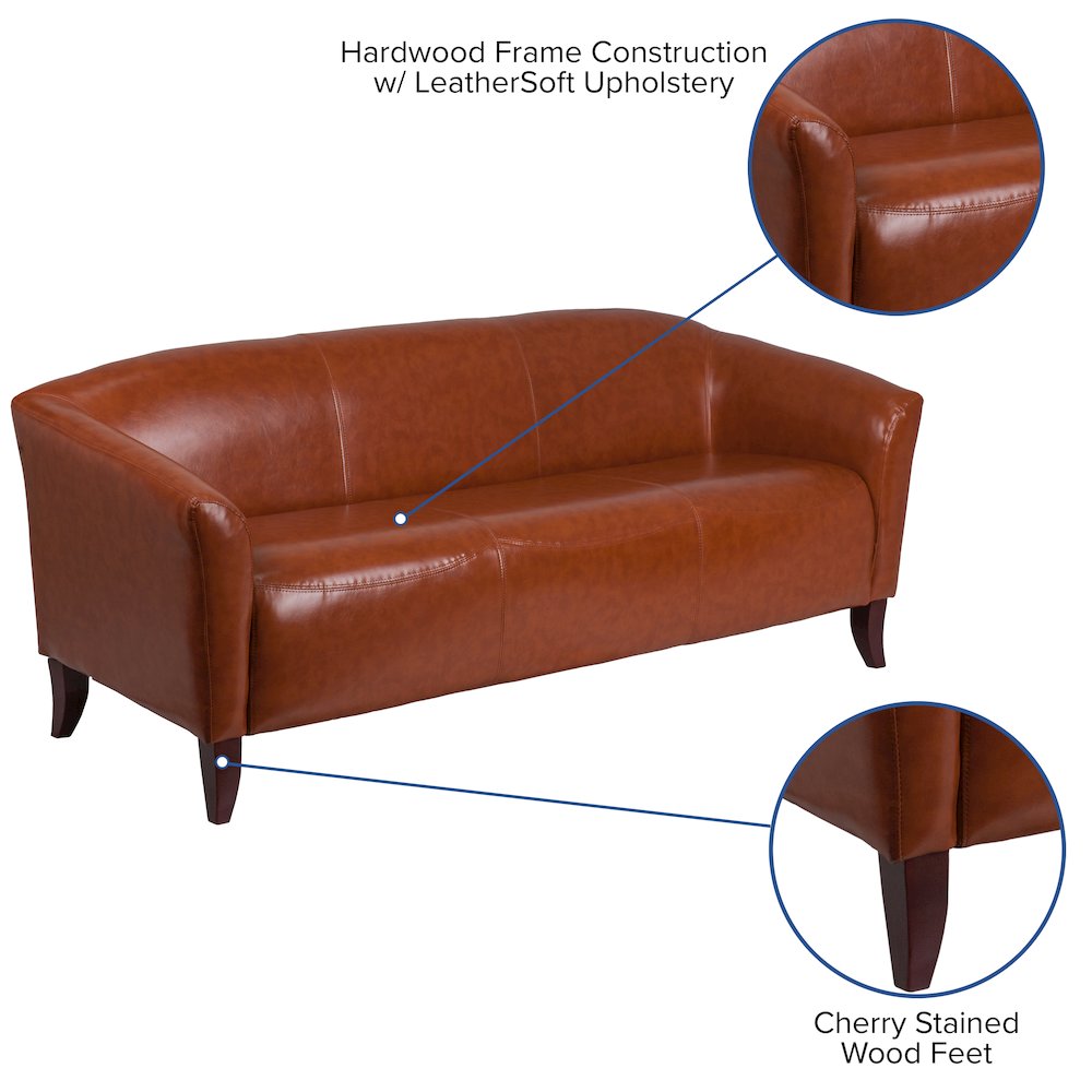Cognac LeatherSoft Sofa. Picture 5