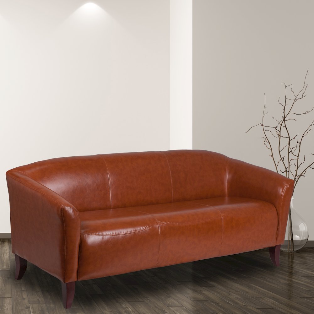 Cognac LeatherSoft Sofa. Picture 2
