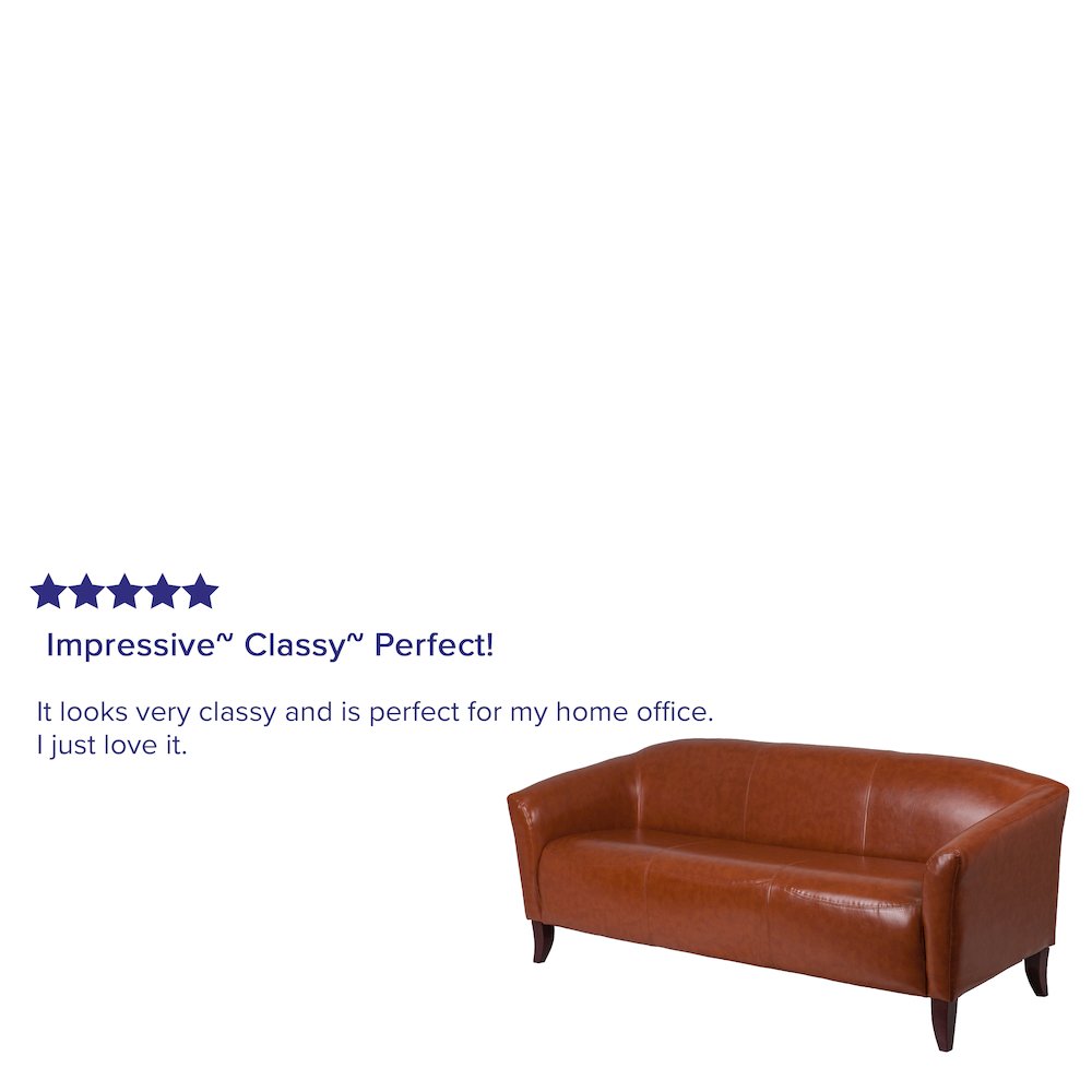 Cognac LeatherSoft Sofa. Picture 4