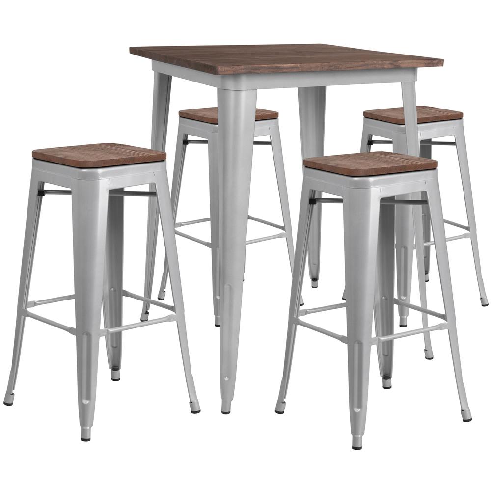 23.5'' Round Glass Table with 35.5''H Chrome Base. Picture 5