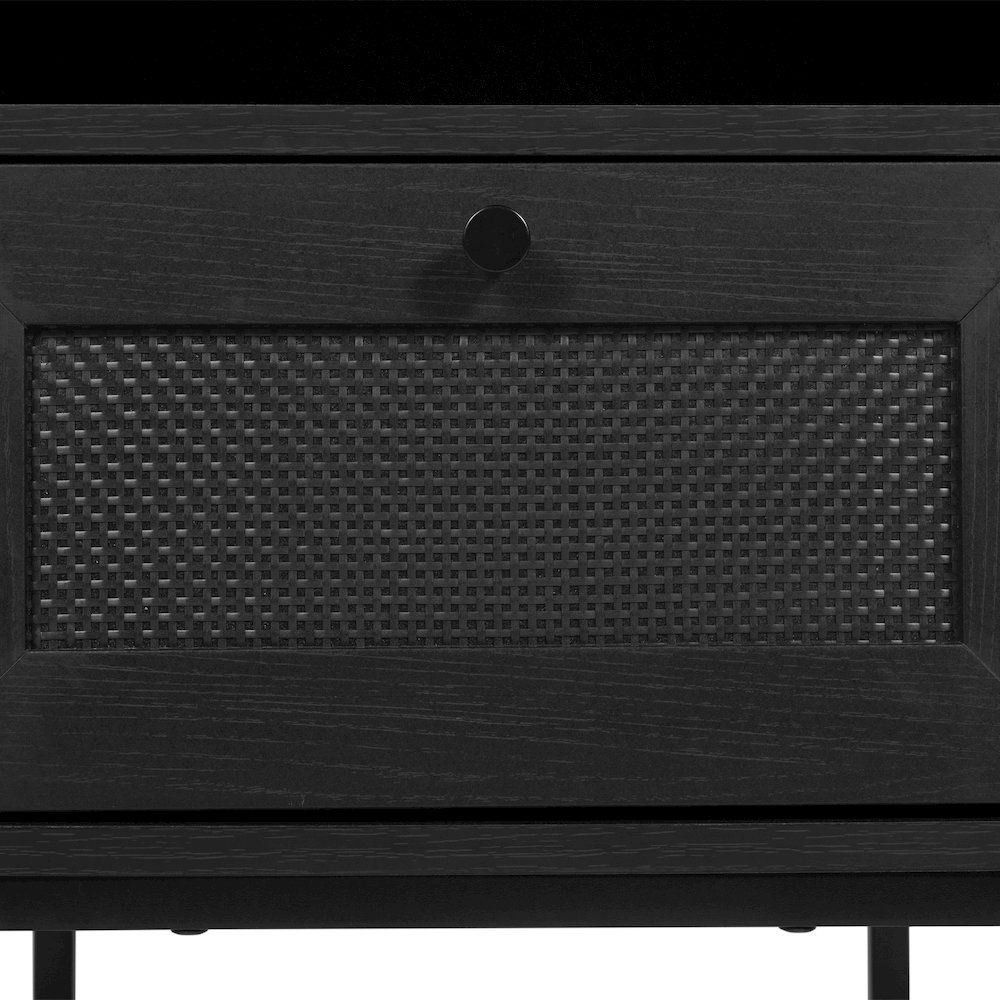 Malaki Mid-Century Modern Nightstand or End Table, Black. Picture 10