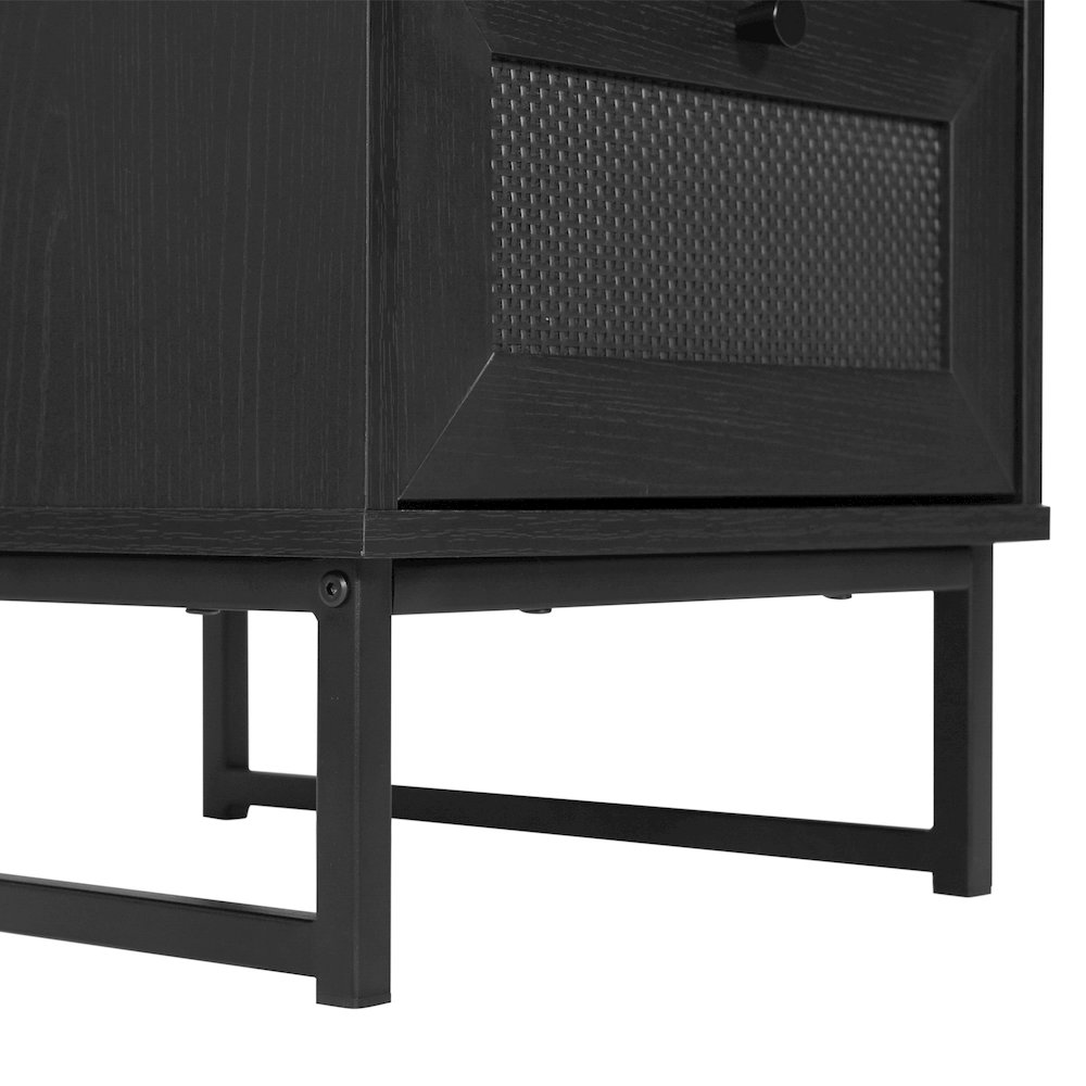 Malaki Mid-Century Modern Nightstand or End Table, Black. Picture 11