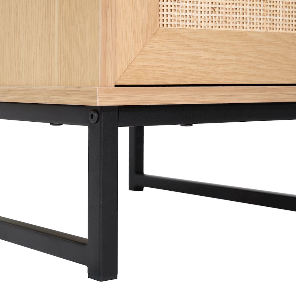 Malaki Mid-Century Modern Nightstand or End Table, Natural. Picture 11