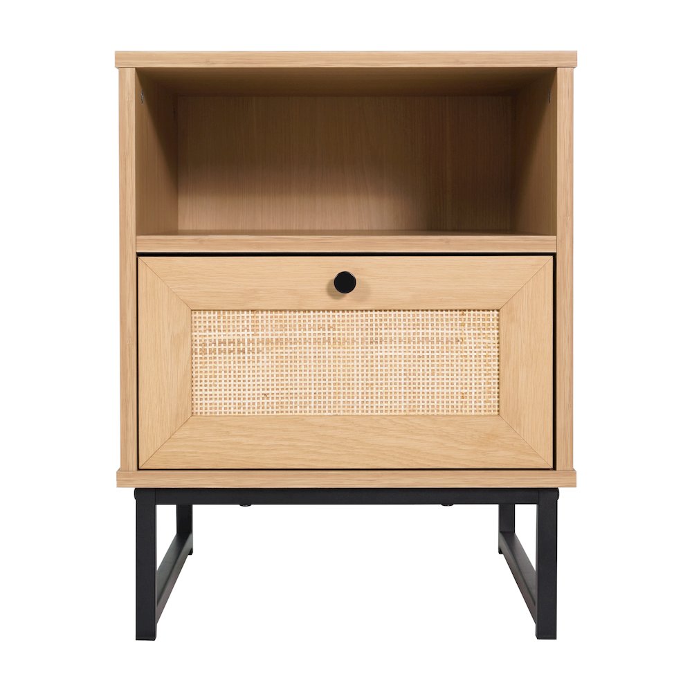 Malaki Mid-Century Modern Nightstand or End Table, Natural. Picture 9