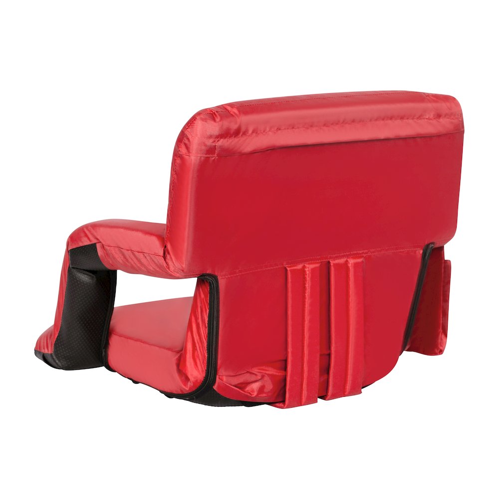 Set of 2 Red Portable Lightweight Stadium Chairs with Armrests. Picture 12