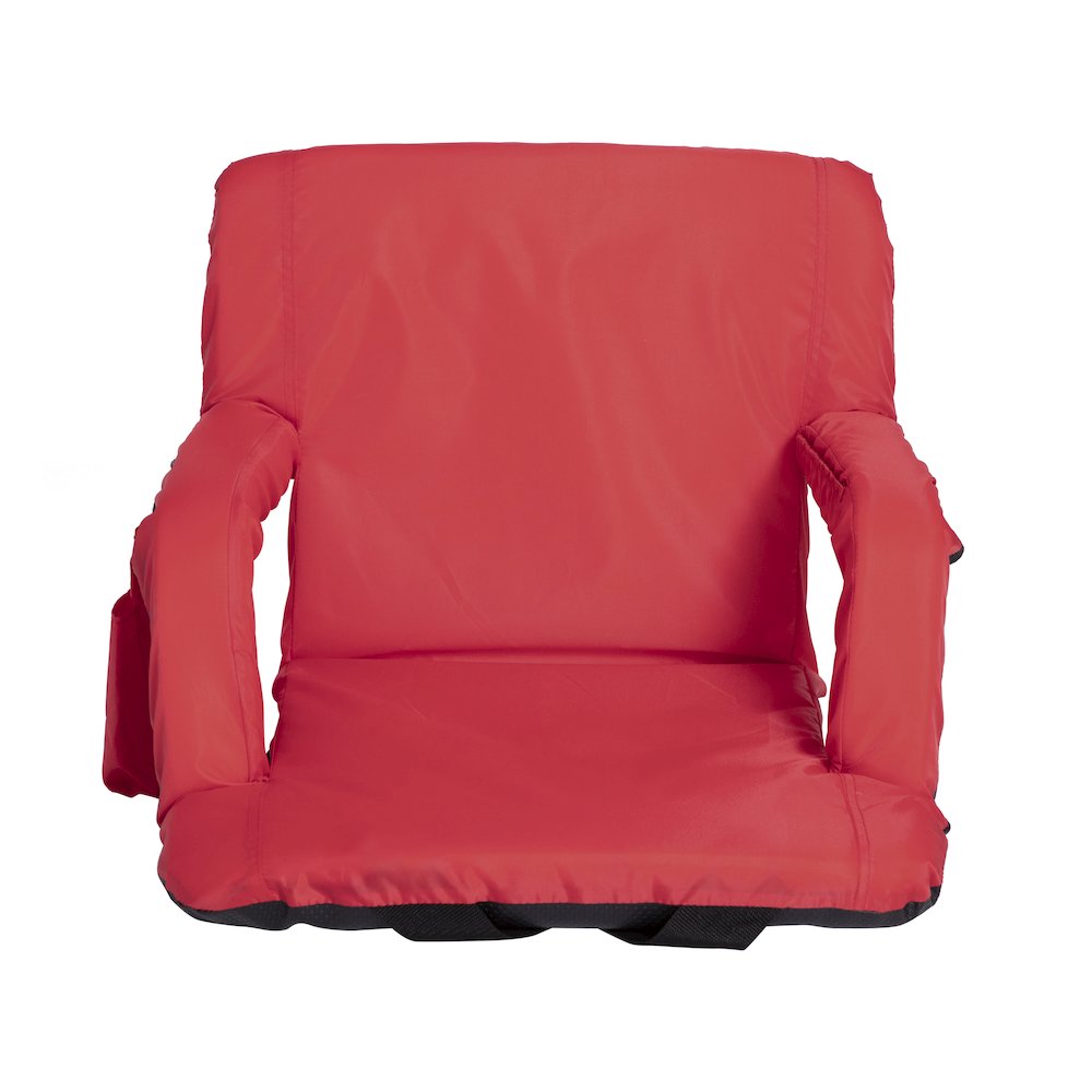 Set of 2 Red Portable Lightweight Stadium Chairs with Armrests. Picture 15