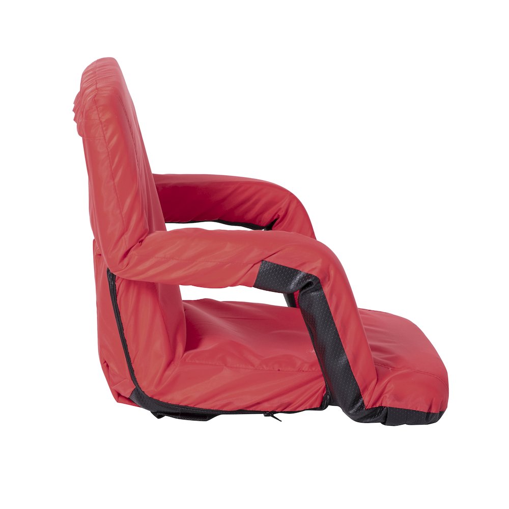 Set of 2 Red Portable Lightweight Stadium Chairs with Armrests. Picture 14