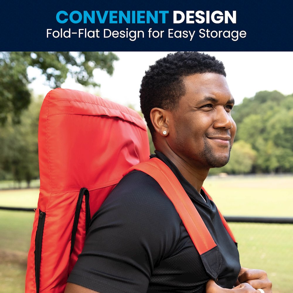 Set of 2 Red Portable Lightweight Stadium Chairs with Armrests. Picture 2