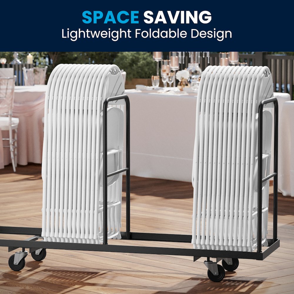 650 lb. Capacity White Plastic Fan Back Folding Chair. Picture 11