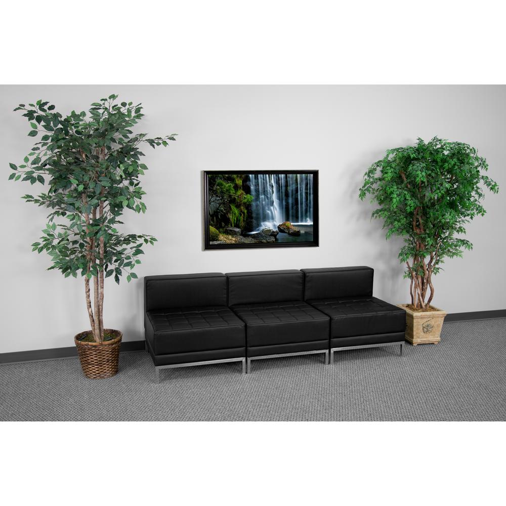 Black LeatherSoft Lounge Set, 3 Pieces. Picture 2