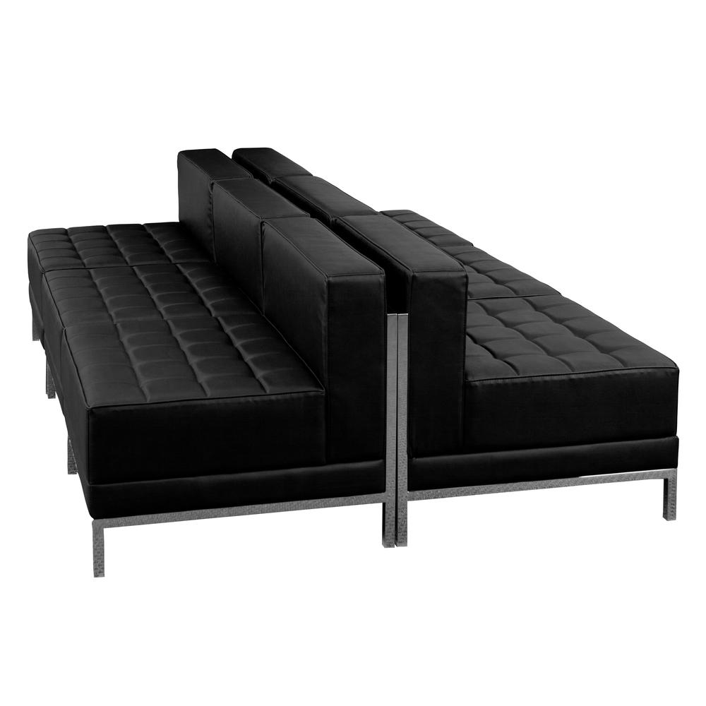 Black LeatherSoft Lounge Set, 6 Pieces. Picture 1