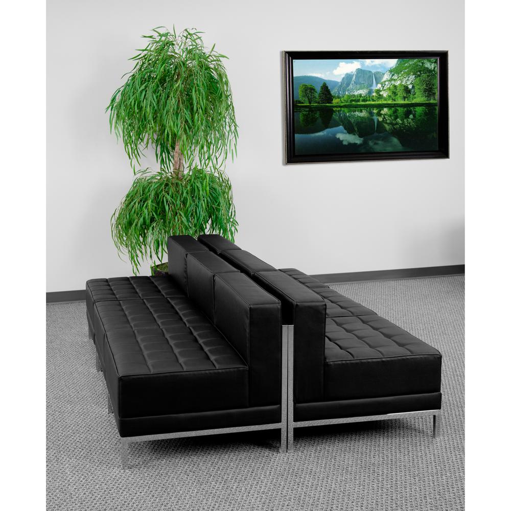 Black LeatherSoft Lounge Set, 6 Pieces. Picture 2