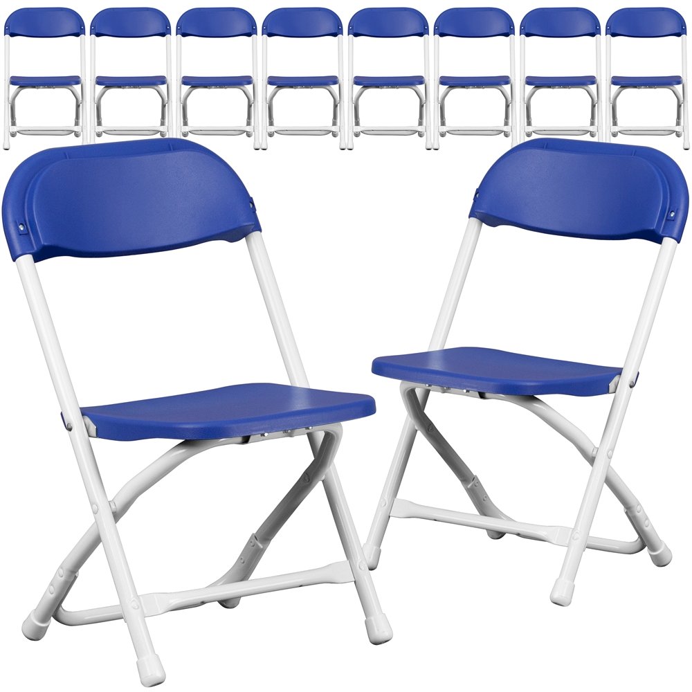 10 Pk. Kids Blue Plastic Folding Chair. Picture 1