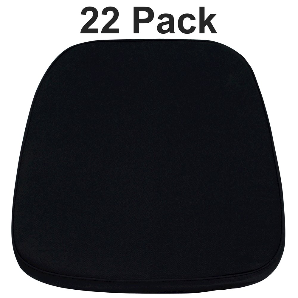 22 Pk. Soft Black Fabric Chiavari Chair Cushion. Picture 1