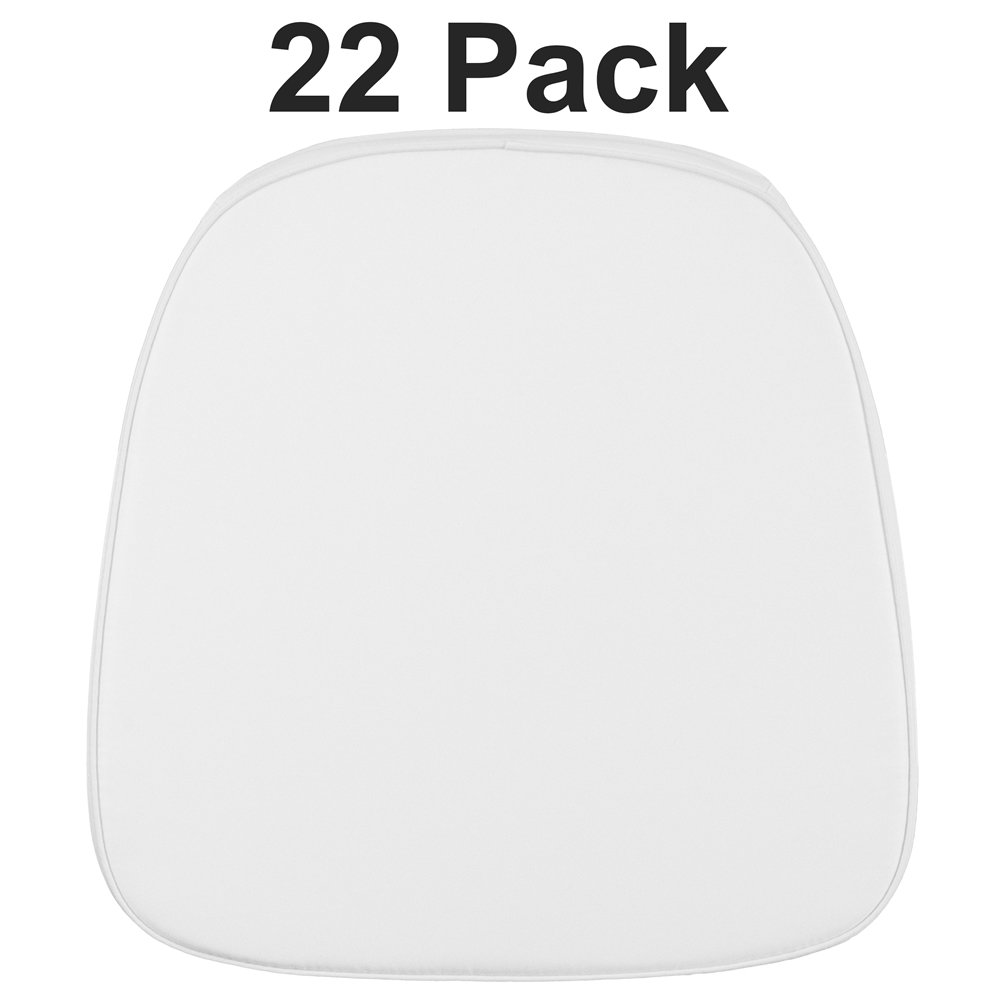 22 Pk. Soft Snow White Fabric Chiavari Chair Cushion. Picture 1