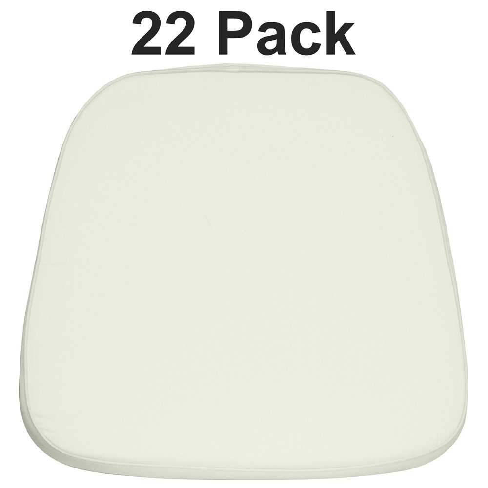 22 Pk. Soft Ivory Fabric Chiavari Chair Cushion. Picture 1