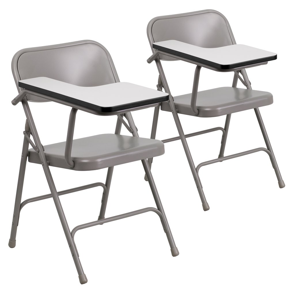 2 Pk. Premium Steel Folding Chair with Right Handed Tablet Arm. Picture 1