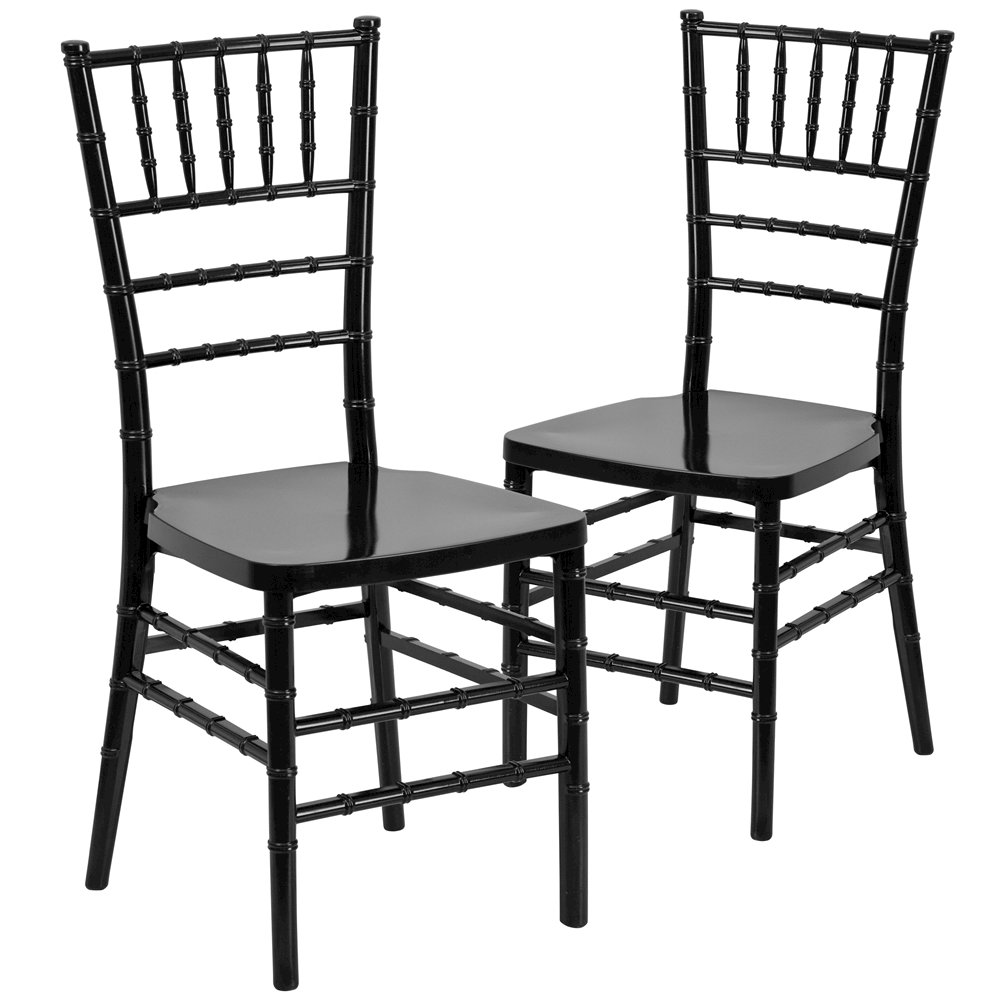 2 Pk. HERCULES PREMIUM Series Black Resin Stacking Chiavari Chair. Picture 1