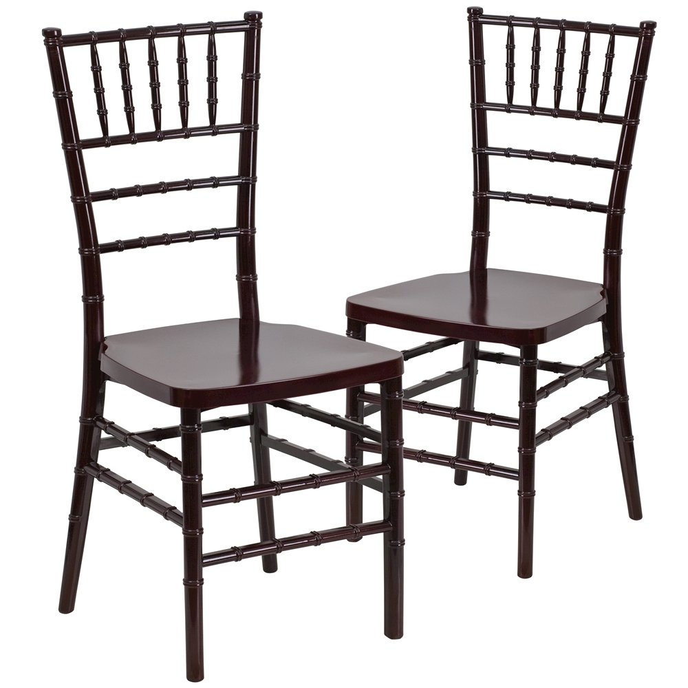 2 Pk. HERCULES PREMIUM Series Mahogany Resin Stacking Chiavari Chair. Picture 1