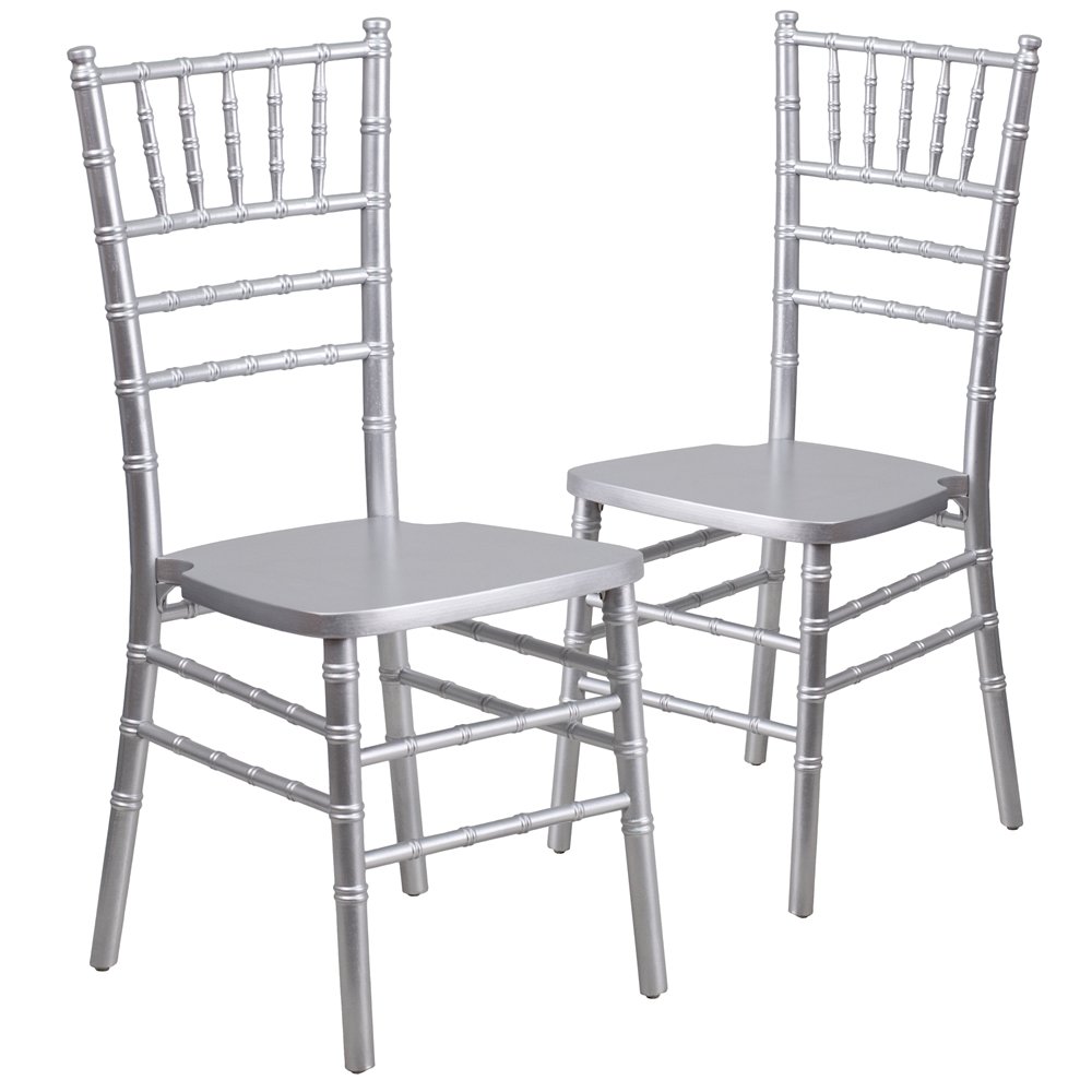 2 Pk. HERCULES Series Silver Wood Chiavari Chair. Picture 1