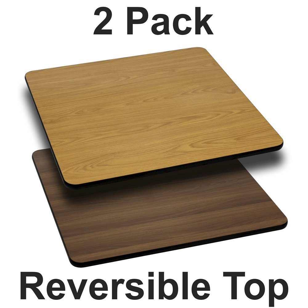 2 Pk. 36'' Square Table Top with Natural or Walnut Reversible Laminate Top. Picture 1