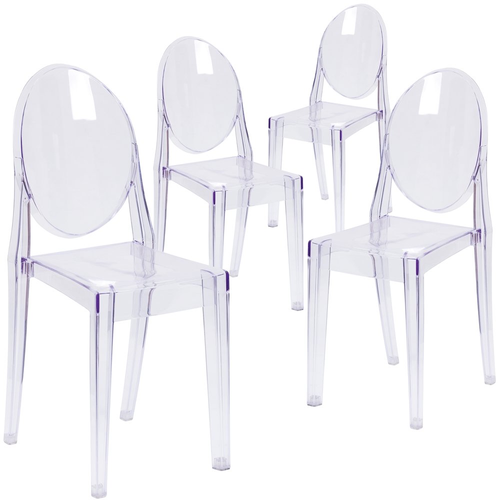 4 Pk. Ghost Side Chair in Transparent Crystal. Picture 1