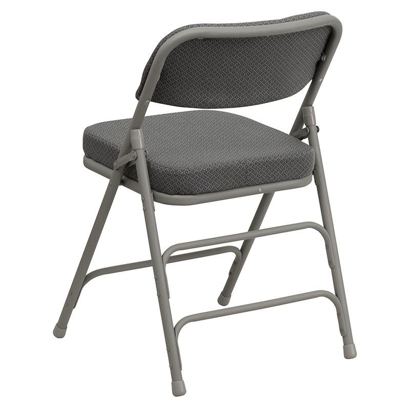 Metal Folding Chairs with Padded Seats | Set of 4 Gray Metal Folding Chairs. Picture 3