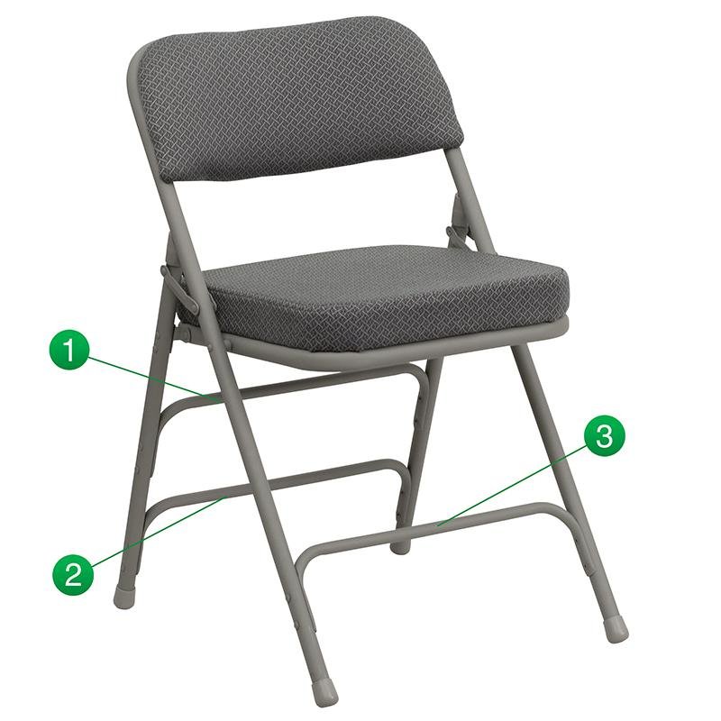 Metal Folding Chairs with Padded Seats | Set of 4 Gray Metal Folding Chairs. Picture 5