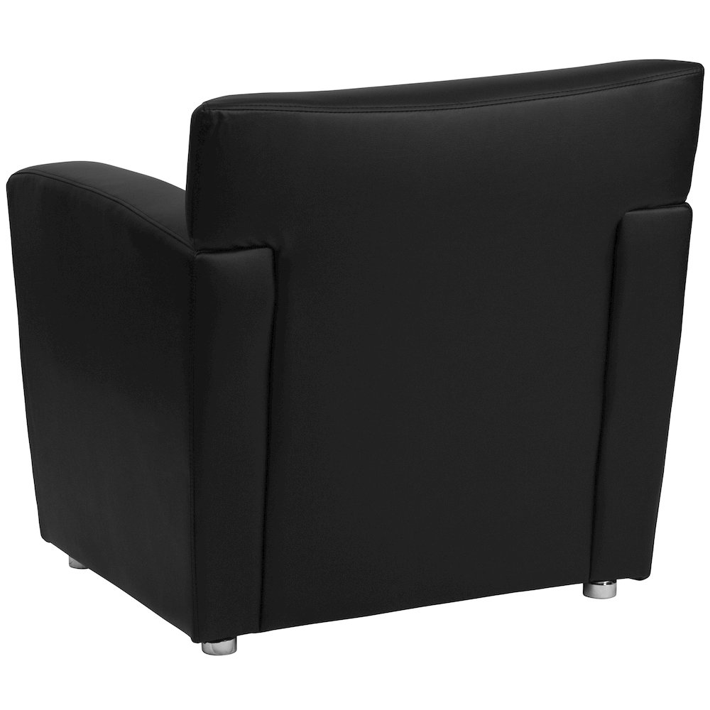 Black LeatherSoft Chair with Extended Panel Arms. Picture 3