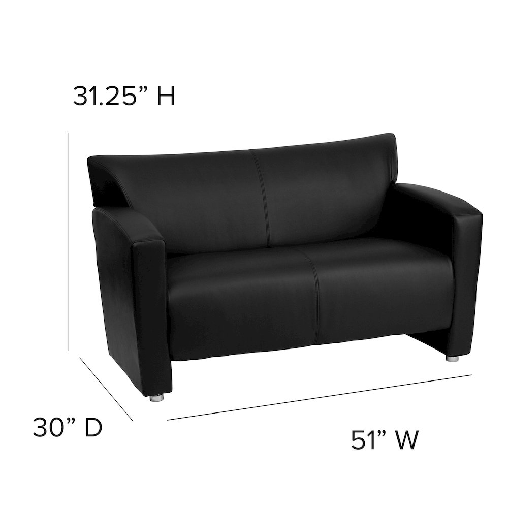 Black LeatherSoft Loveseat. Picture 6