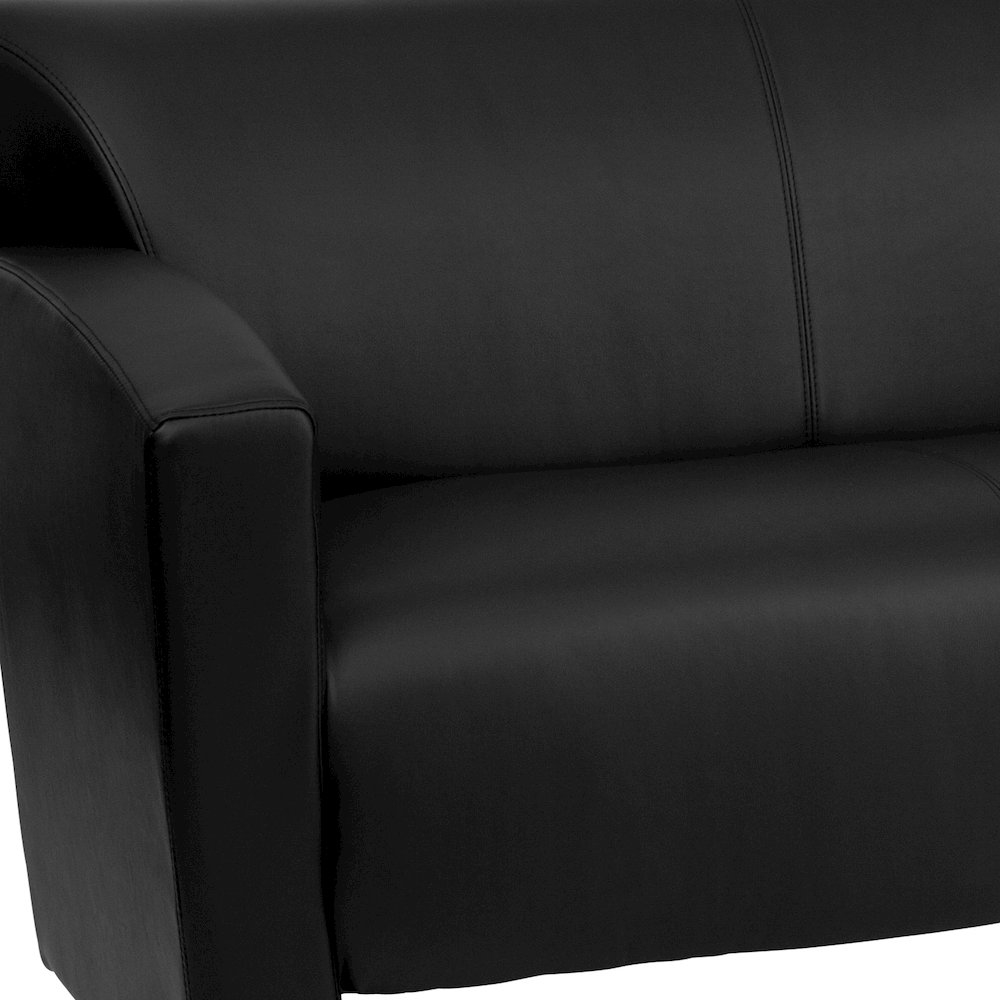 Black LeatherSoft Loveseat. Picture 9