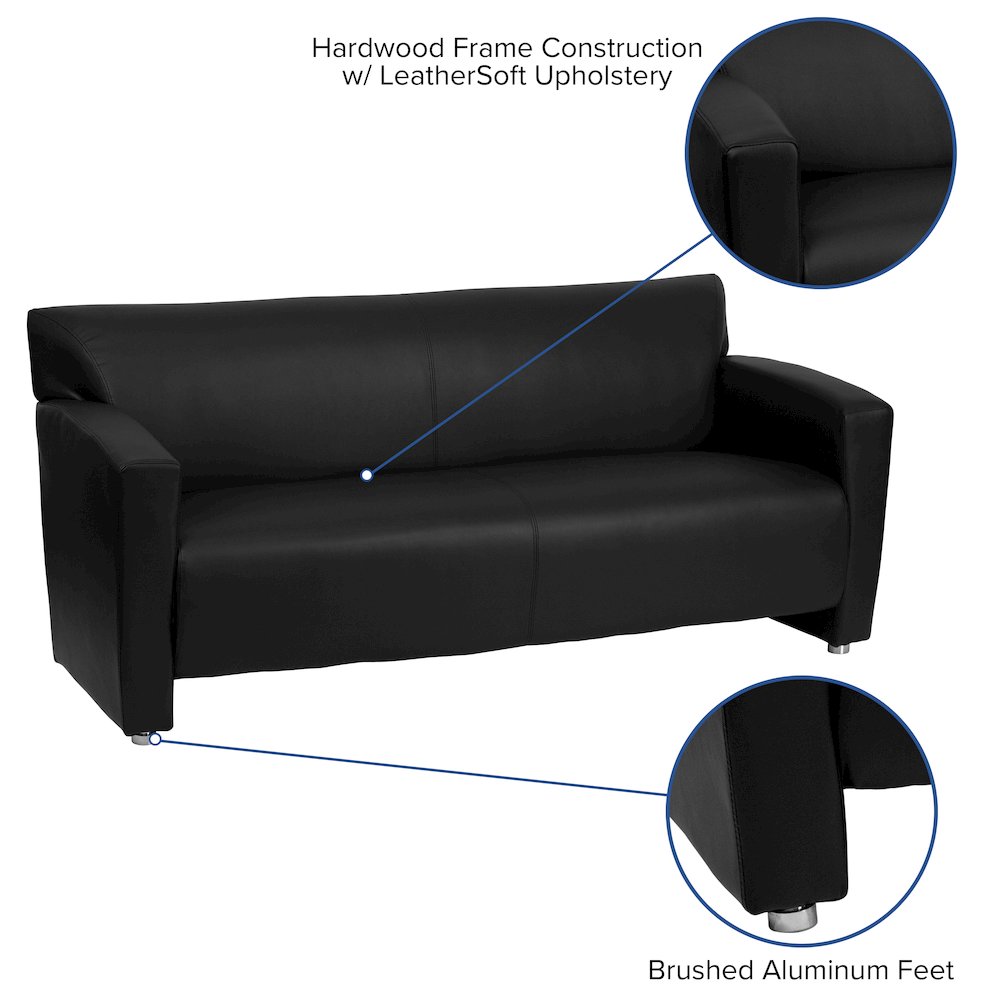 Black LeatherSoft Sofa. Picture 5
