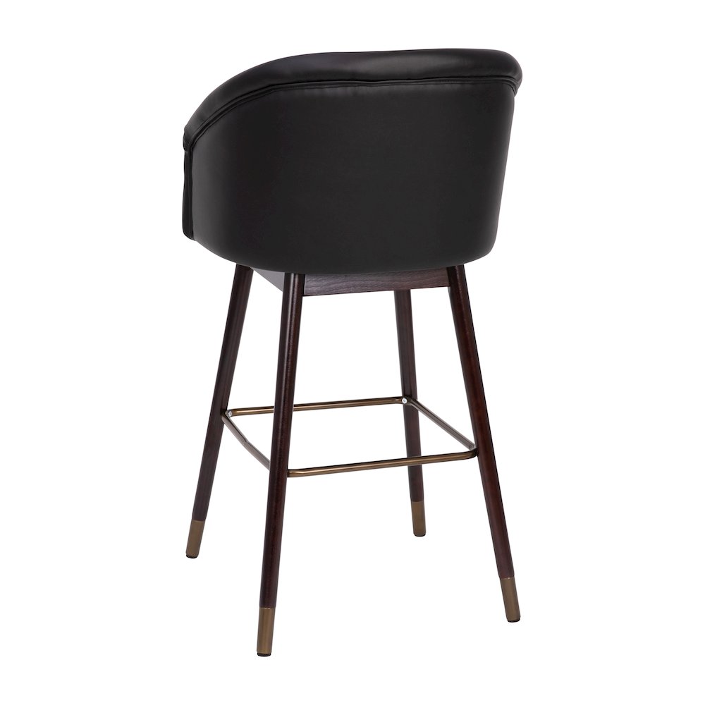 30" Mid-Back Barstoo, Black LeatherSoft/Bronze Accents-Set of 2. Picture 9