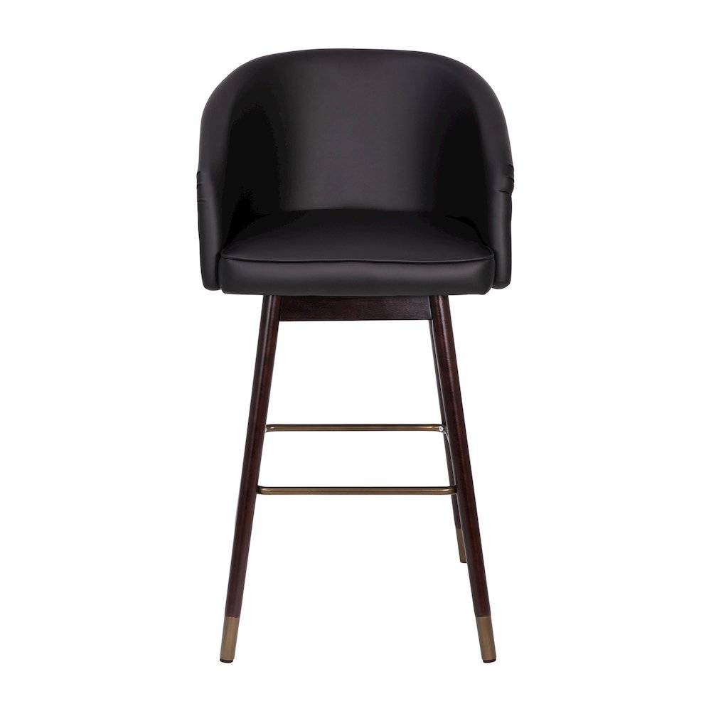 30" Mid-Back Barstoo, Black LeatherSoft/Bronze Accents-Set of 2. Picture 12